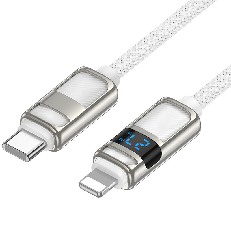 Дата кабель Hoco U137 Line with display Type-C to Lightning 27W (1.2m) - Зображення 3