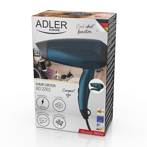 Фен Adler AD 2263 1800 Вт з концентратором та холодним…