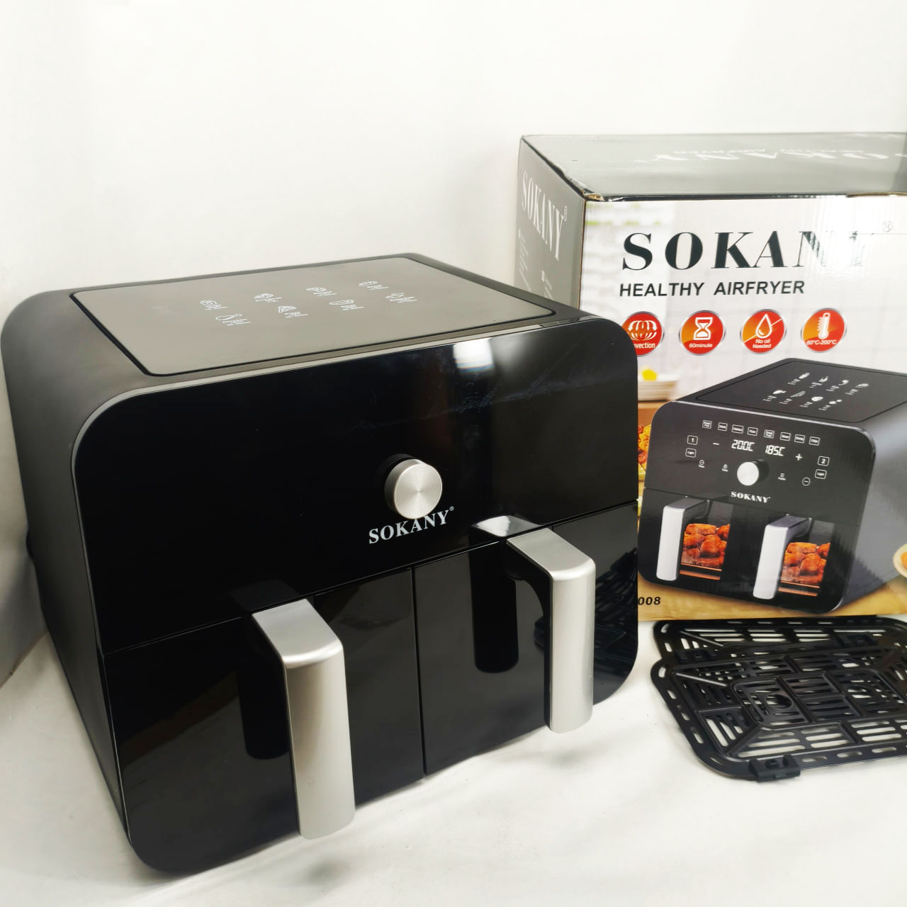 Аерофритюрниця SOKANY SK-10008 на 10 л з таймером і терморегулятором - Зображення 4