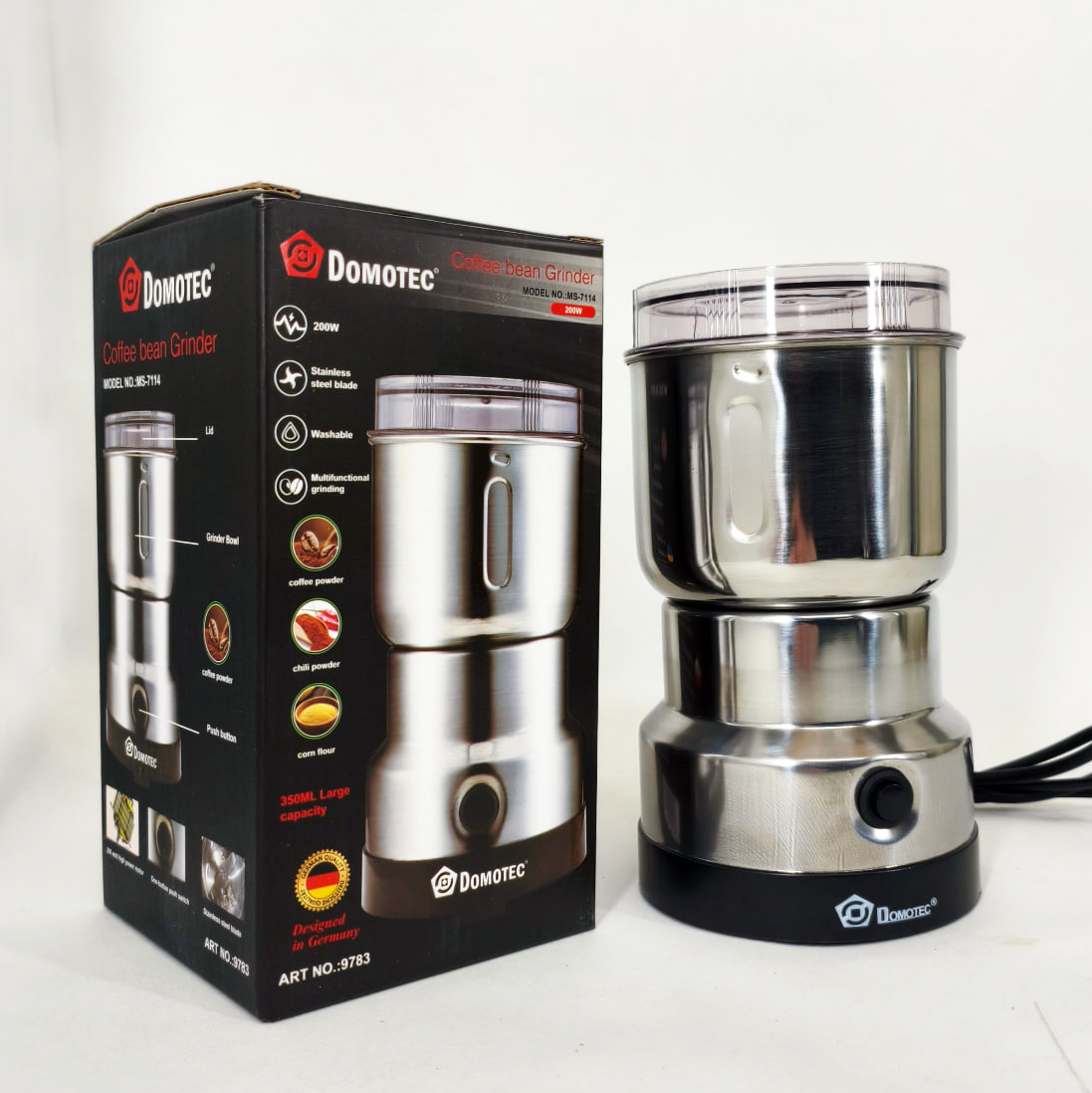 Електрична кавомолка Domotec MS 7114 200 Вт ножова для кави та спецій - Зображення 4