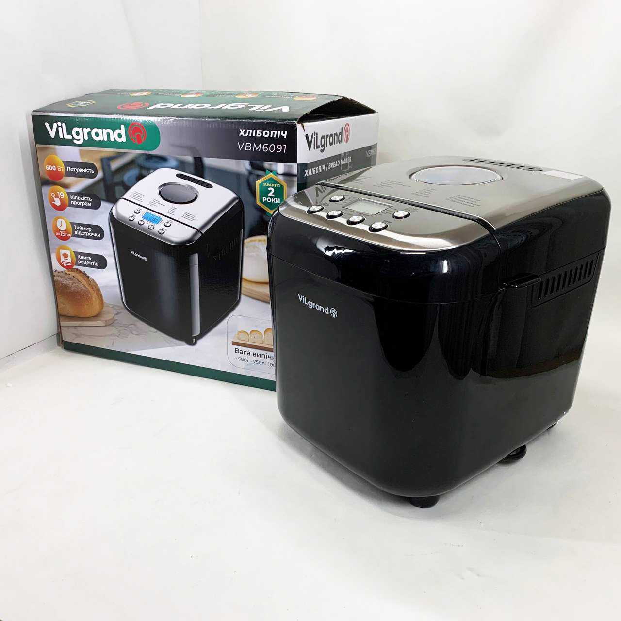 Хлібопічка ViLgrand VBM6091 чорного кольору - Зображення 3