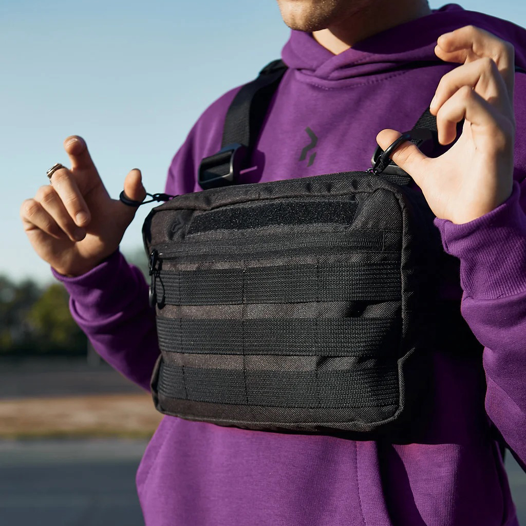Тактична нагрудна сумка з Cordura 1000D, розгрузка чоловіча чорна - Зображення 6