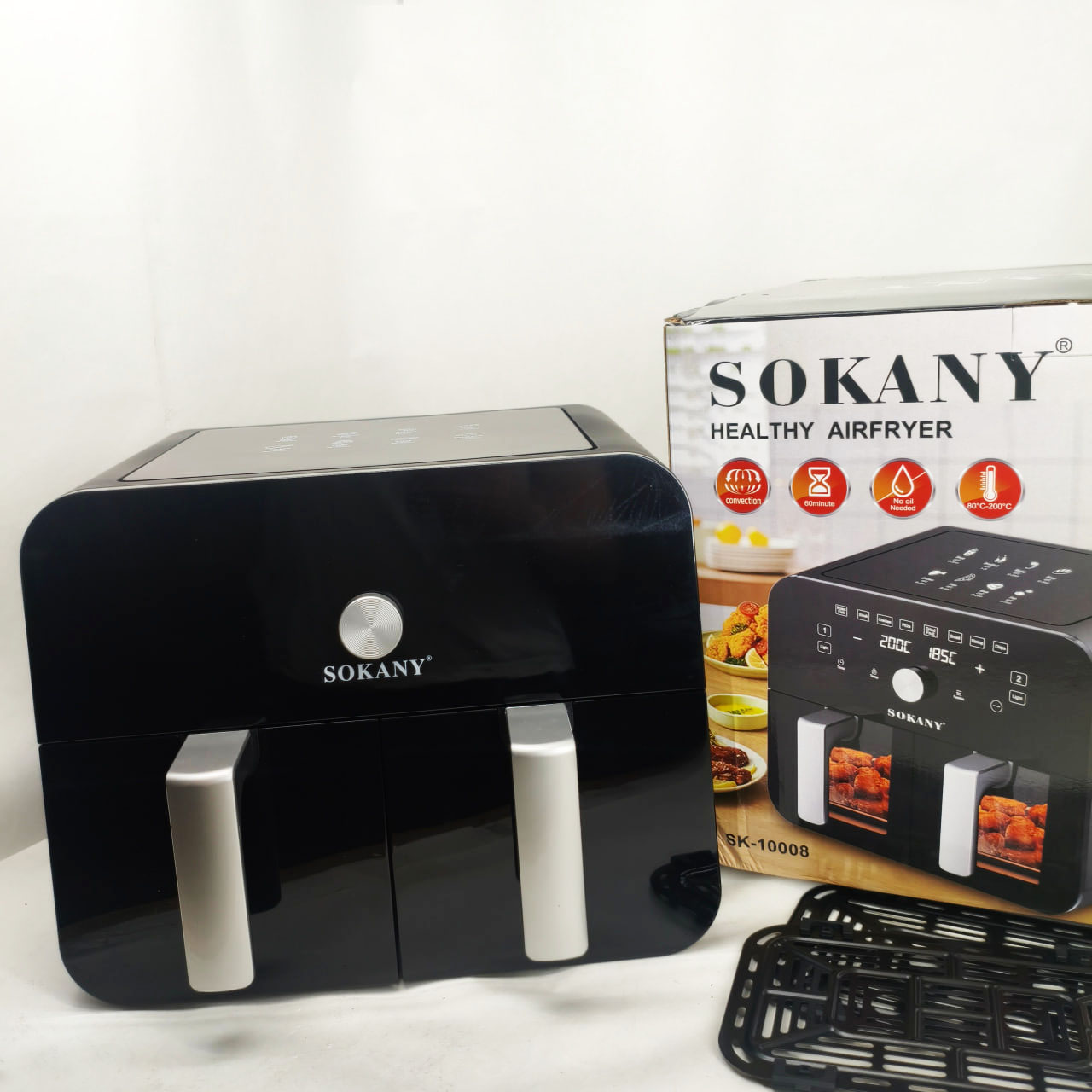 Аерофритюрниця SOKANY SK-10008 на 10 л з таймером і терморегулятором - Зображення 2