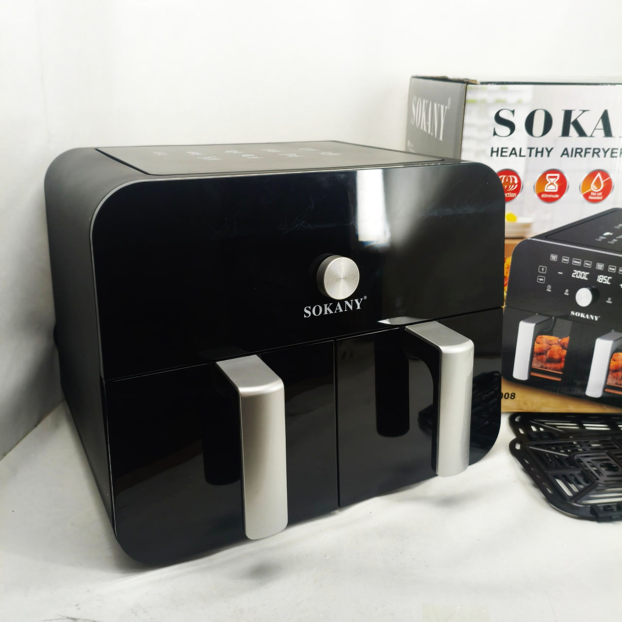 Аерофритюрниця SOKANY SK-10008 на 10 л з таймером і терморегулятором - Зображення 3