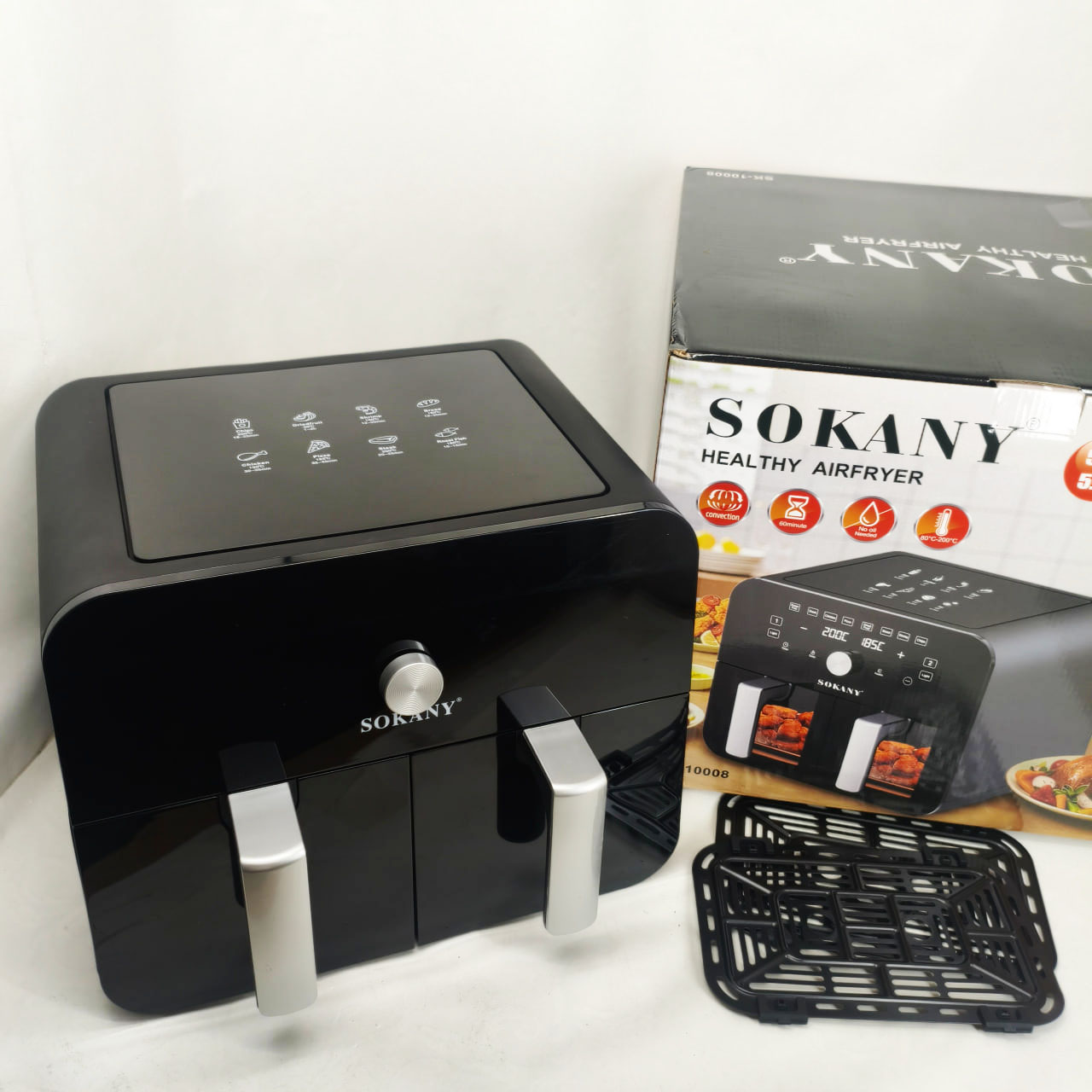 Аерофритюрниця SOKANY SK-10008 на 10 л з таймером і терморегулятором - Зображення 6