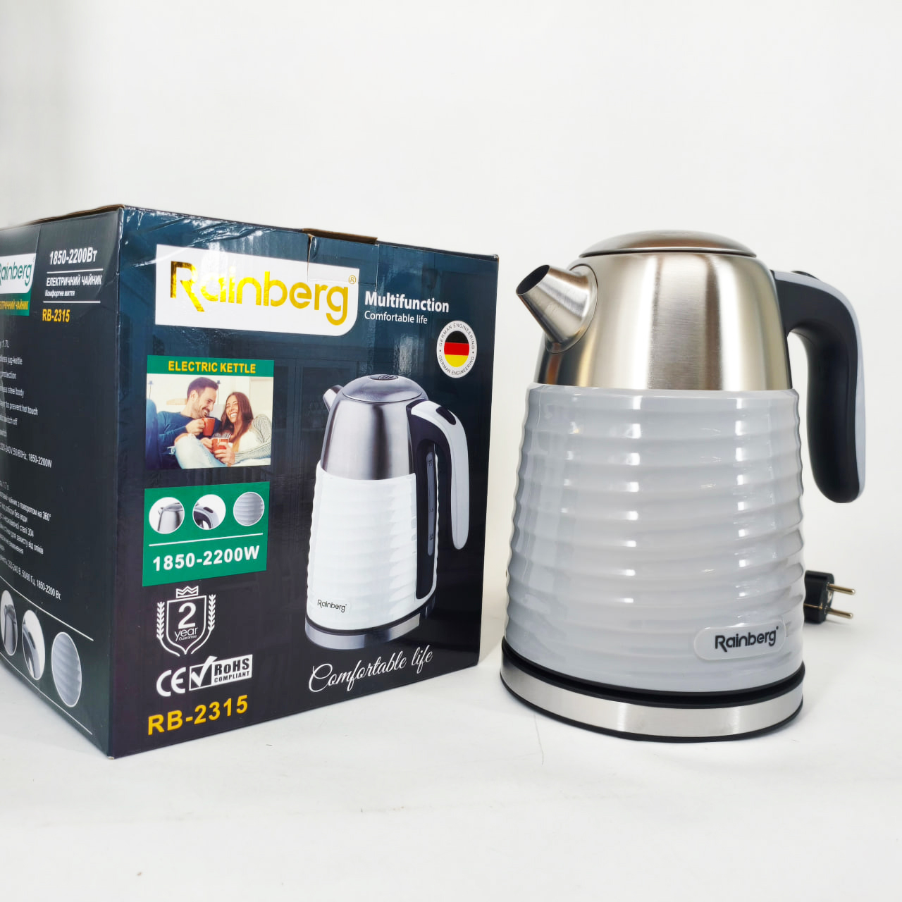 Електричний чайник Rainberg RB-2315 1,8 л 2200 Вт Gray - Зображення 6