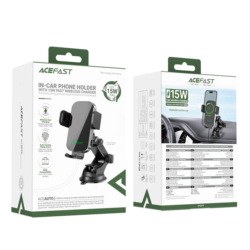 Автотримач з БЗП Acefast D53 with Electric Clamp for Dashboard - Зображення 5