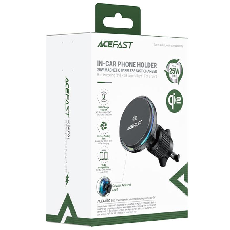 Автотримач з БЗП Acefast D61 Magnetic Wireless Charging Qi2 25W - Зображення 2