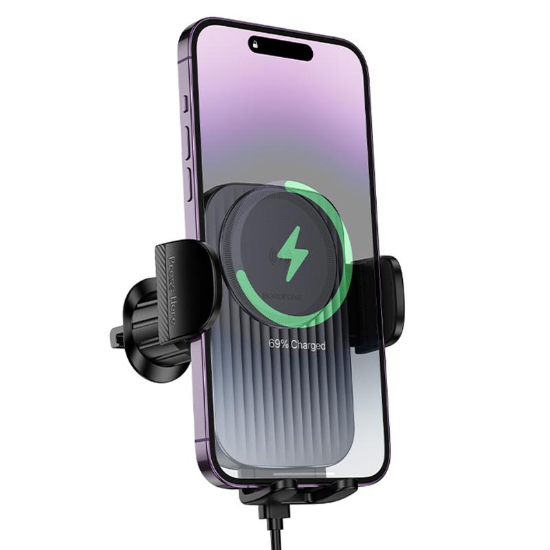 Автотримач з БЗП Borofone BH221 Path 15W (air outlet) - Зображення 3
