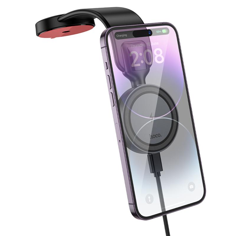 Автотримач з БЗП Hoco HW29 Magnetic Wireless Charging 15W - Зображення 2