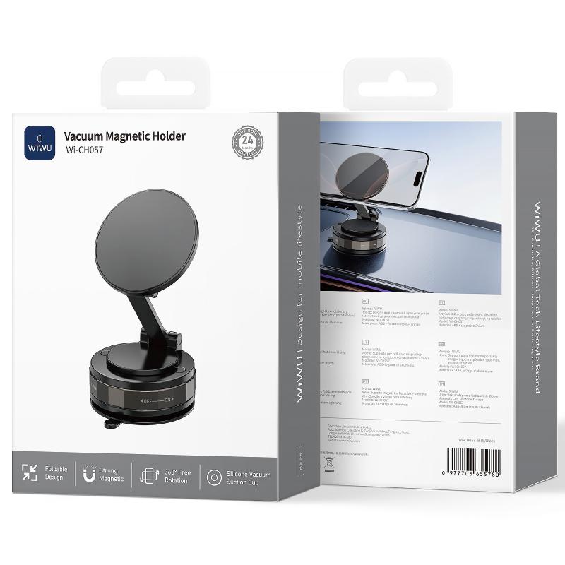 Автотримач WIWU Wi-CH057 Holdex Magnetic Car Holder with Vacuum Mount - Зображення 2