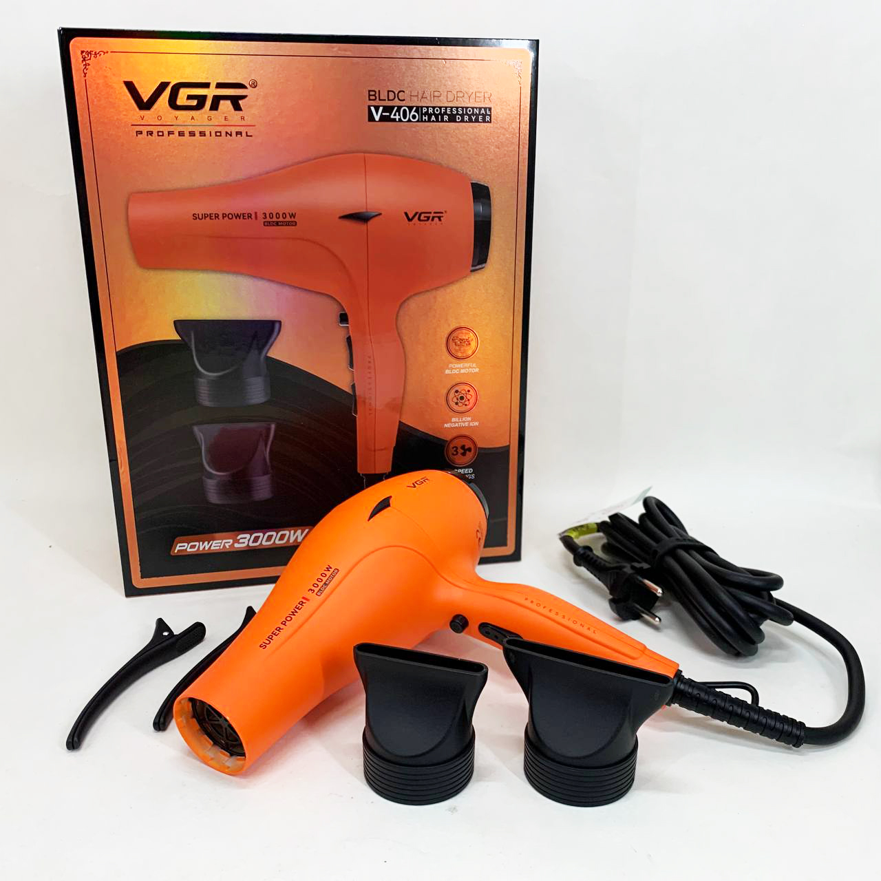 Фен VGR V-406 ORANGE 3000 Вт - Зображення 3