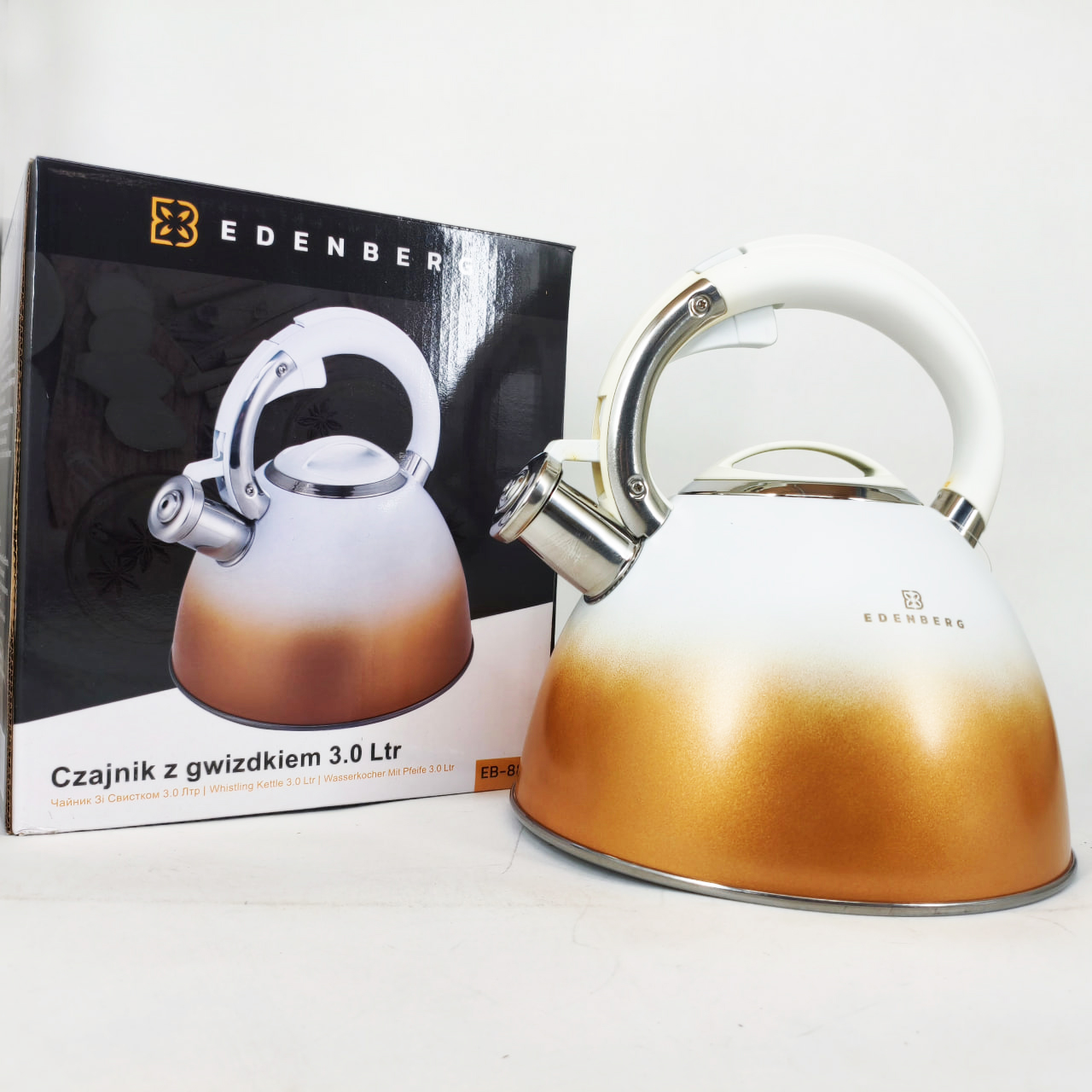 Чайник Edenberg EB-8865 зі свистком 3 л White - Зображення 2
