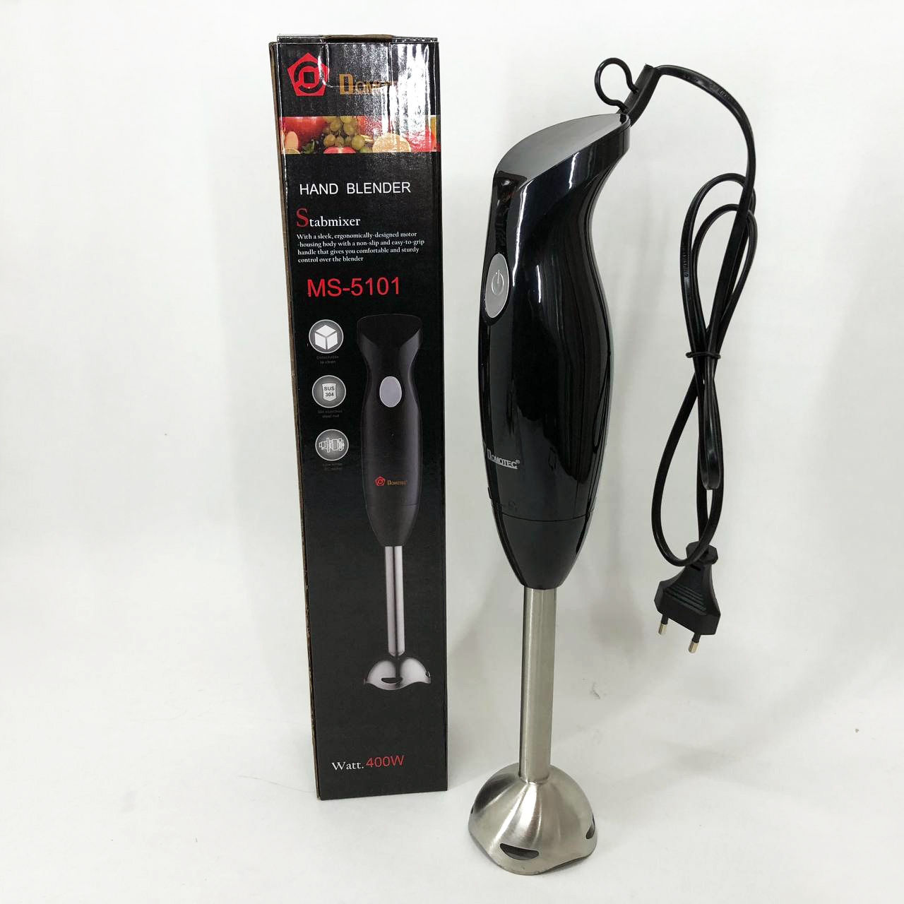 Блендер DOMOTEC MS-5101 погружной 350 Вт нержавейка, блендер для молочных коктейлей блендер измельчитель - Зображення 6