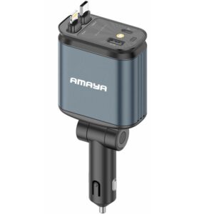 Автомобільний зарядний пристрій Amaya ACC-CL11 PD57.5W+QC3.0 (1USB-A/1C) with retractable cable Type-C + Lightning