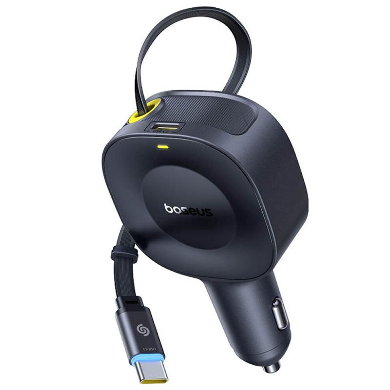 Автомобільний зарядний пристрій Baseus PrimeTrip VR2 45W with retractable cable (2USB-C) (C02069)