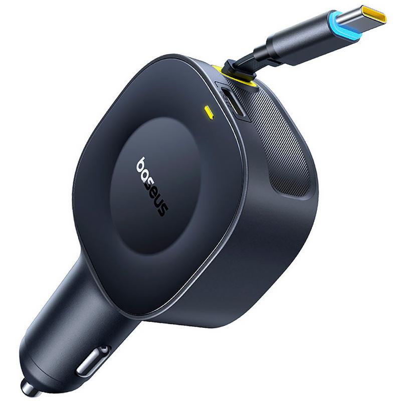 Автомобільний зарядний пристрій Baseus PrimeTrip VR2 45W with retractable cable (2USB-C) (C02069) - Зображення 2
