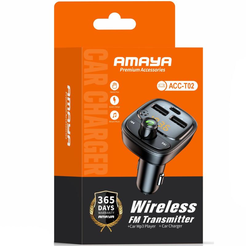 Автомобільний зарядний пристрій FM модулятор Amaya ACC-T02 PD30W (2USB-A/1C) - Зображення 2
