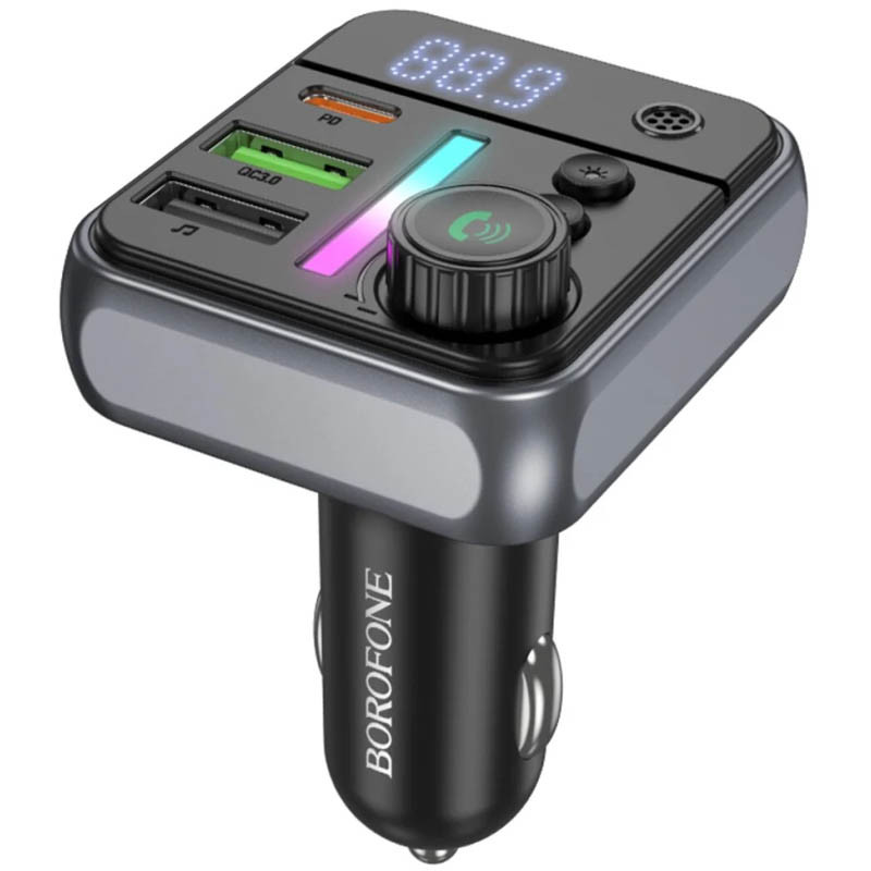 Автомобільний зарядний пристрій FM модулятор Borofone BC50 Ascenso PD20W+QC3.0 total 38W (2USB-A/1C)