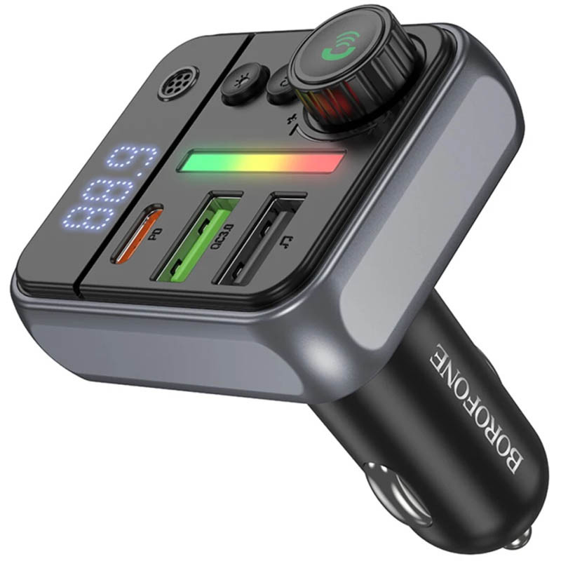 Автомобільний зарядний пристрій FM модулятор Borofone BC50 Ascenso PD20W+QC3.0 total 38W (2USB-A/1C) - Зображення 2