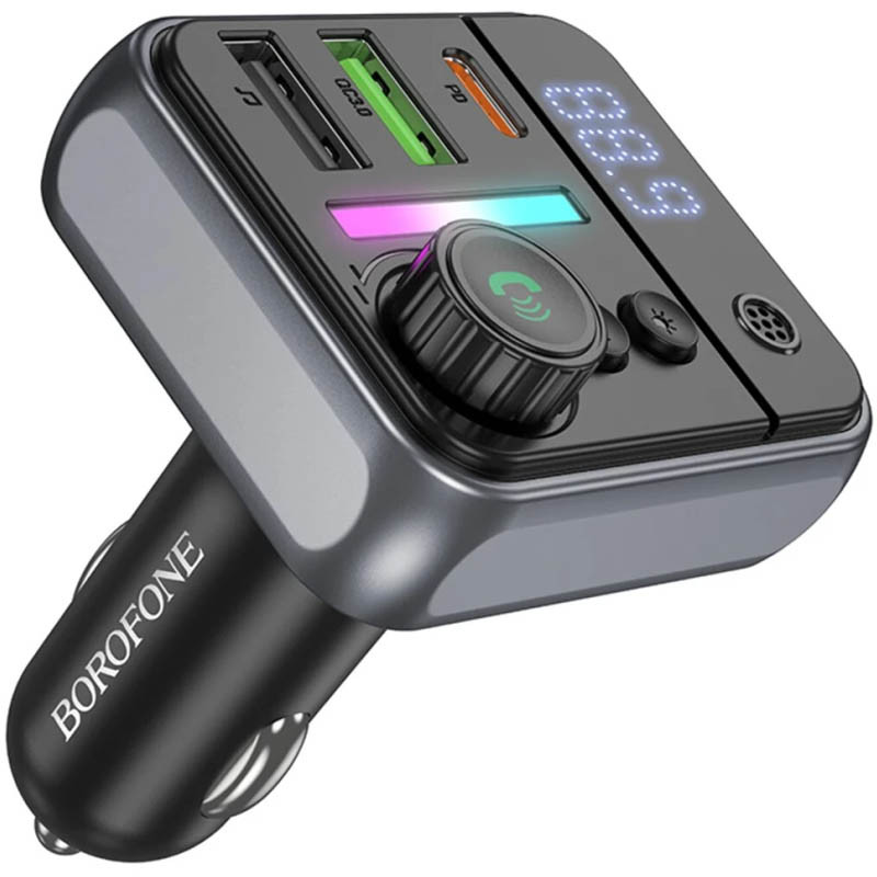 Автомобільний зарядний пристрій FM модулятор Borofone BC50 Ascenso PD20W+QC3.0 total 38W (2USB-A/1C) - Зображення 3