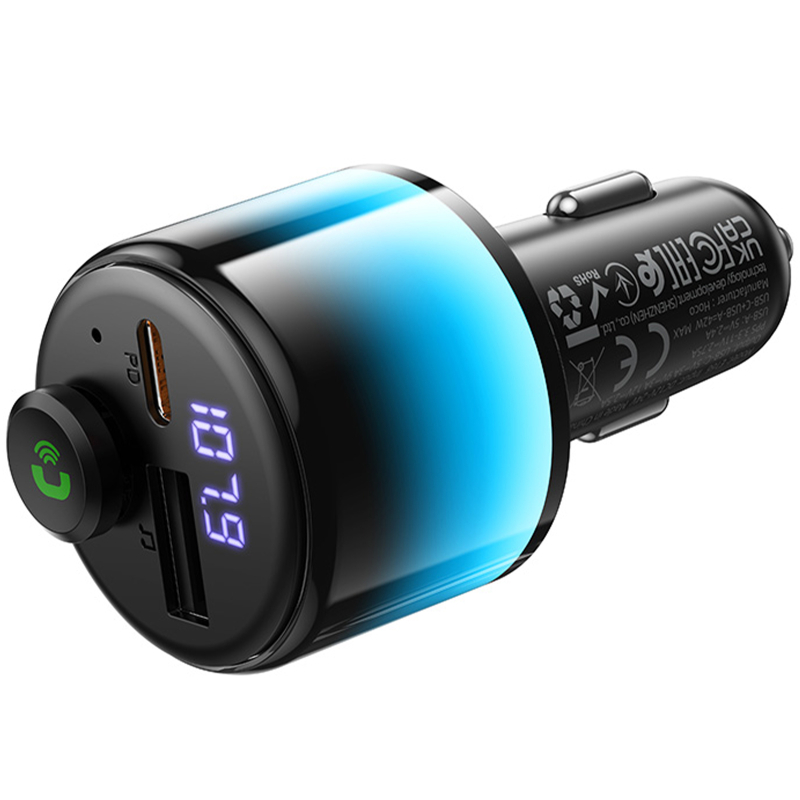 Автомобільний зарядний пристрій FM модулятор Hoco E166 Path PD42W+QC3.0 (1USB-A/1C) - Зображення 4