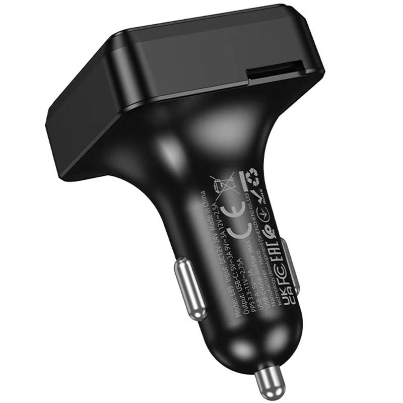 Автомобільний зарядний пристрій FM модулятор Hoco E89 Libre 45W (1USB-A/1C) - Зображення 6
