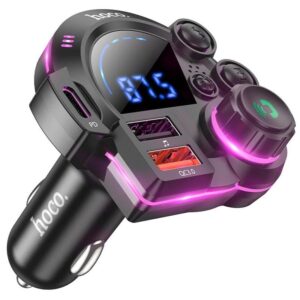 Автомобільний зарядний пристрій FM модулятор Hoco DFM01 Legend 20W+QC3.0 (2USB-A/1C)