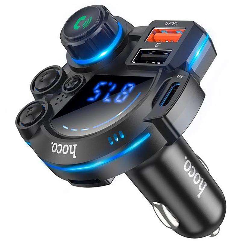 Автомобільний зарядний пристрій FM модулятор Hoco DFM01 Legend 20W+QC3.0 (2USB-A/1C) - Зображення 2