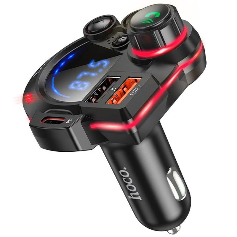 Автомобільний зарядний пристрій FM модулятор Hoco DFM01 Legend 20W+QC3.0 (2USB-A/1C) - Зображення 4