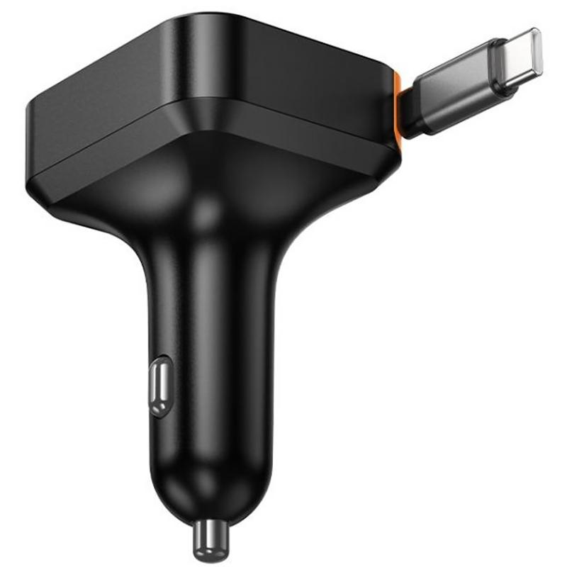 Автомобільний зарядний пристрій Hoco NZ18 Guardian PD65W with retractable cable (1USB-A/2C) - Зображення 2
