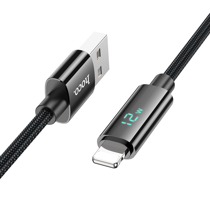Дата кабель Hoco U125 Benefit 2.4A USB to Lightning with display (1.2m) - Зображення 2