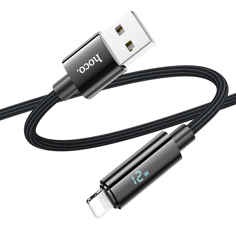 Дата кабель Hoco U125 Benefit 2.4A USB to Lightning with display (1.2m) - Зображення 3