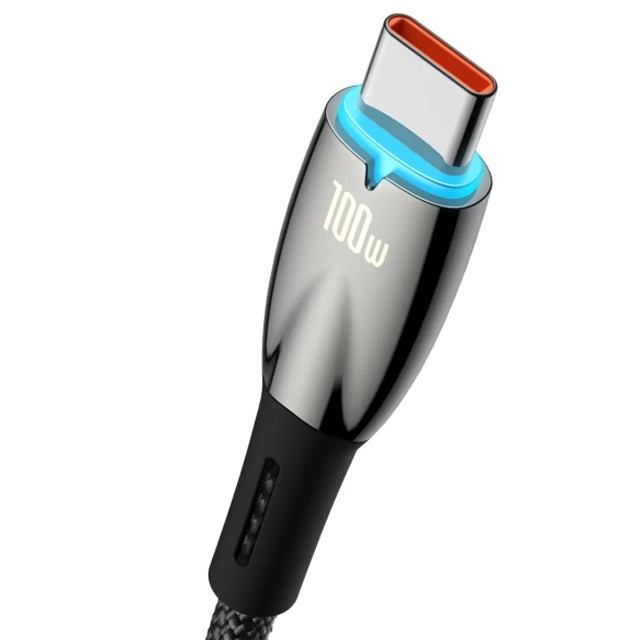 Дата кабель Baseus Glimmer Series Fast Charging Data Cable USB to Type-C 100W 1m (CADH00040) - Зображення 2