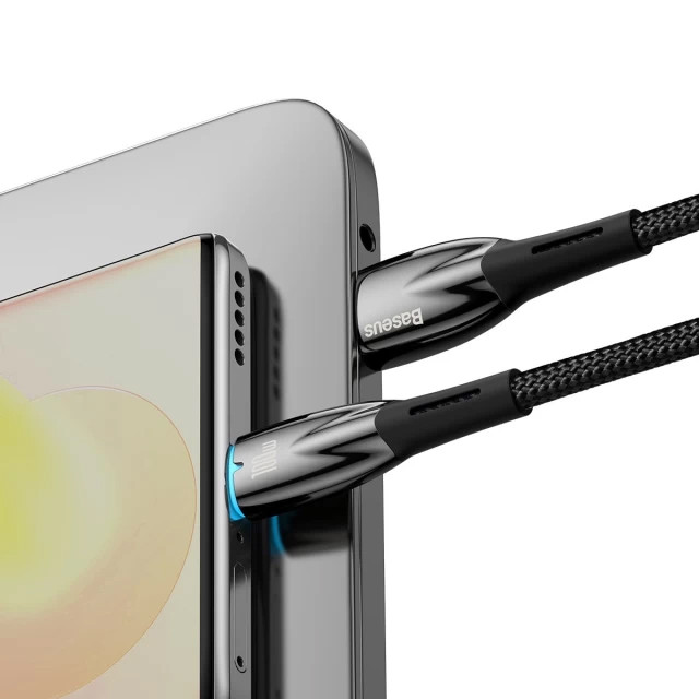 Дата кабель Baseus Glimmer Series Fast Charging Data Cable USB to Type-C 100W 1m (CADH00040) - Зображення 3