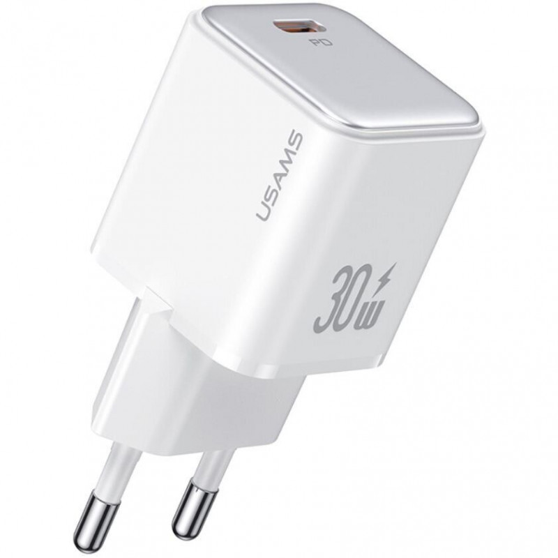 Мережевий зарядний пристрій Usams US-CC186 PD30W (1USB-C) + кабель Type-C to Lightning - Зображення 2