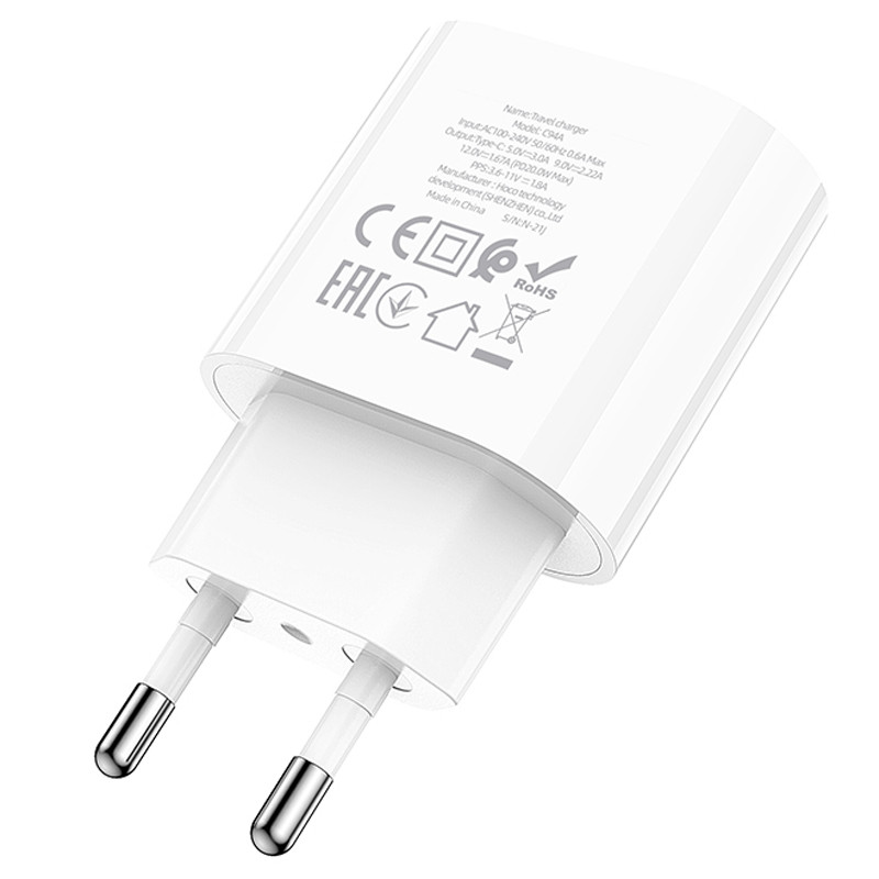 Мережевий зарядний пристрій Hoco C94A Metro PD20W (1USB-C) - Зображення 5