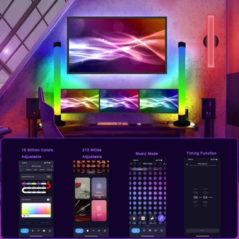 Настільна LED лампа RGB 5V Panel 2 Single side Bluetooth dual pack USB with app - Зображення 3