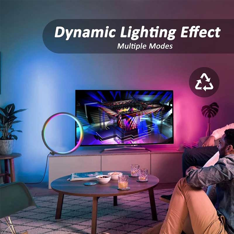 Настільна LED лампа RGB Intelligent circular atmosphere light Bluetooth USB with app - Зображення 4