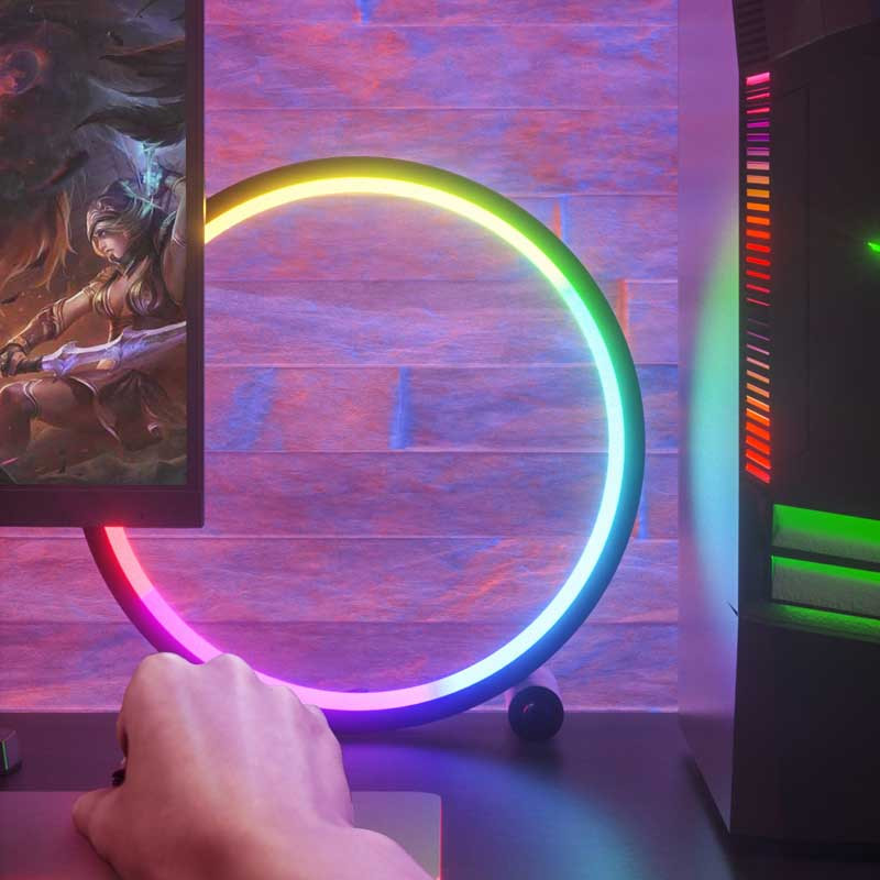 Настільна LED лампа RGB Intelligent circular atmosphere light Bluetooth USB with app - Зображення 5
