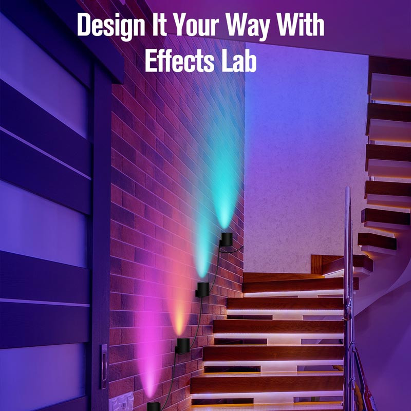 Настінна LED лампа RGB Intelligent wall lamp 4 pcs with Bluetooth European plug with app - Зображення 3