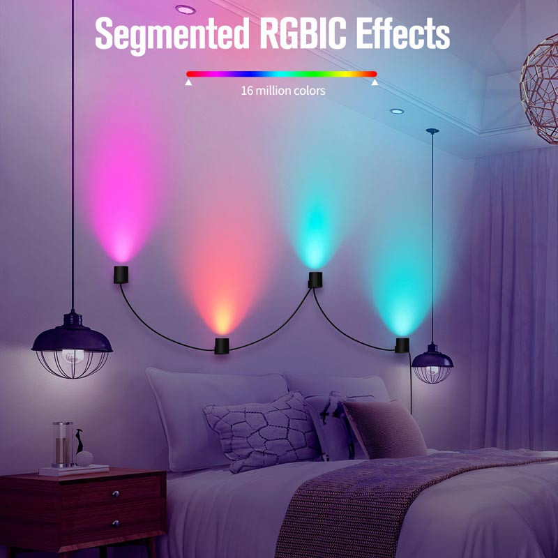 Настінна LED лампа RGB Intelligent wall lamp 6 pcs with Bluetooth European plug with app - Зображення 5