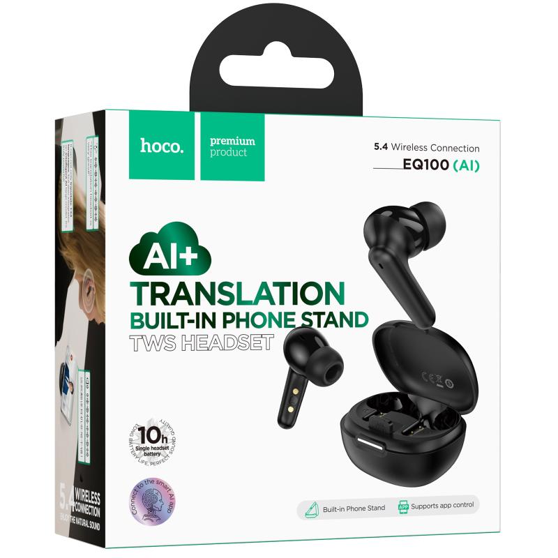 Бездротові TWS навушники Hoco EQ100 Intelligent AI translation (App) - Зображення 2