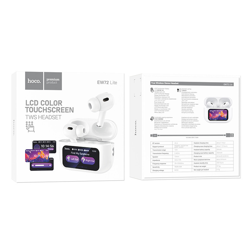 Бездротові TWS навушники Hoco EW72 Lite Soar with Touch Screen - Зображення 4