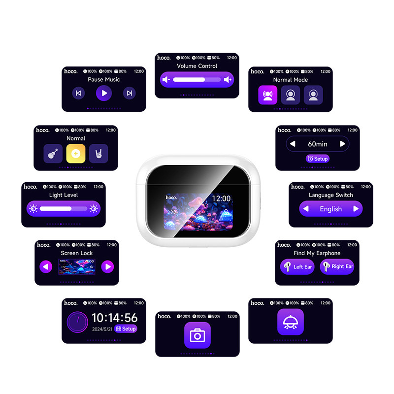 Бездротові TWS навушники Hoco EW79 Bright with Touch Screen ANC - Зображення 7