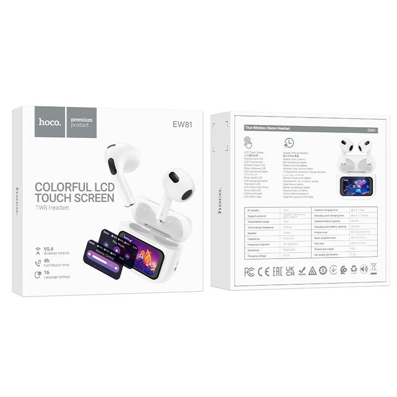 Бездротові TWS навушники Hoco EW81 Elegant with Touch Screen ANC - Зображення 2