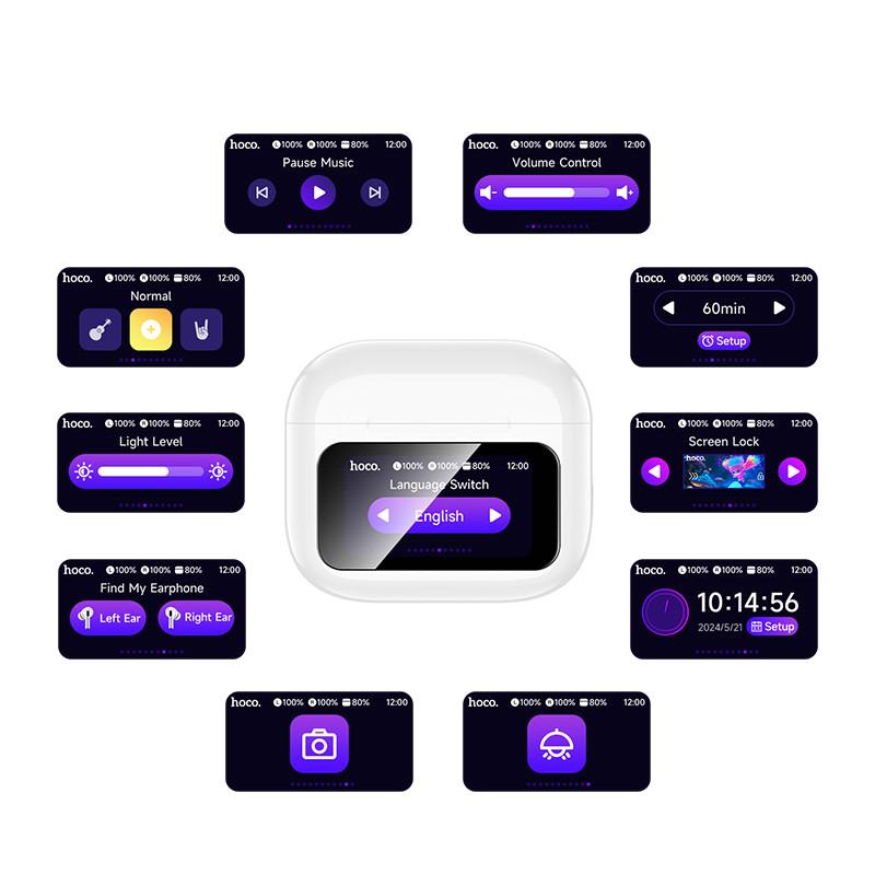 Бездротові TWS навушники Hoco EW81 Elegant with Touch Screen ANC - Зображення 7