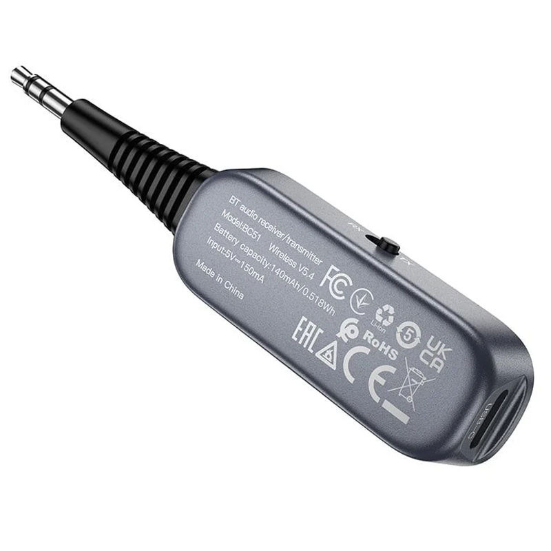 Bluetooth аудіо ресивер/трансмітер Borofone BC51 Clear way (AUX 3.5mm) - Зображення 3