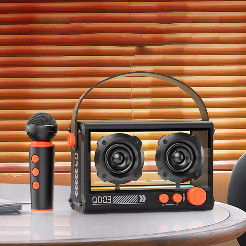 Bluetooth колонка QD03 Transparent з мікрофоном - Зображення 3