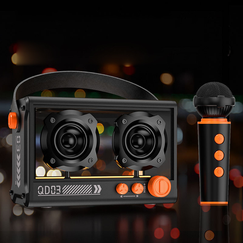 Bluetooth колонка QD03 Transparent з мікрофоном - Зображення 4